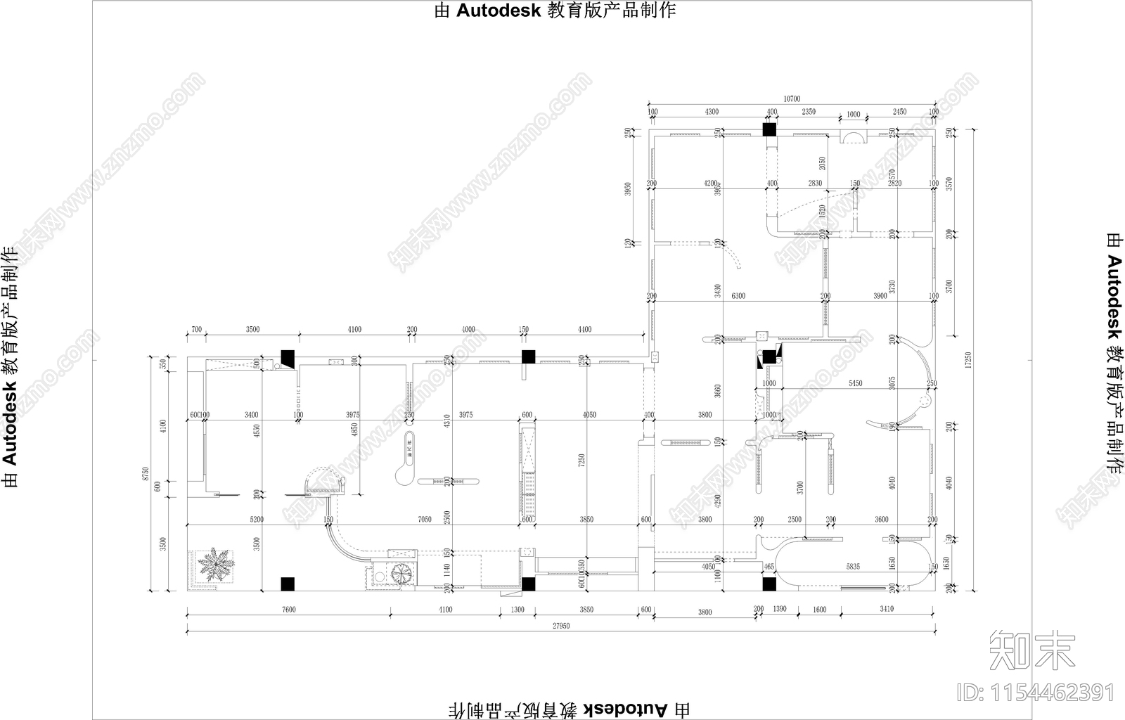 窗帘布艺展厅cad施工图下载【ID:1154462391】