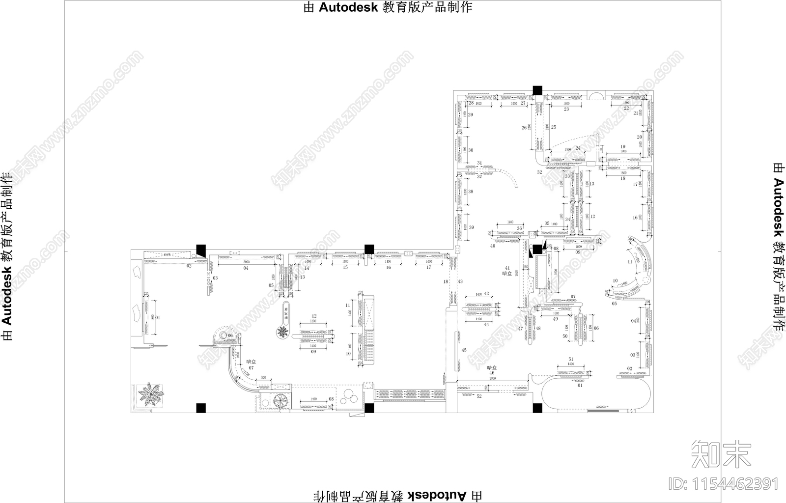 窗帘布艺展厅cad施工图下载【ID:1154462391】