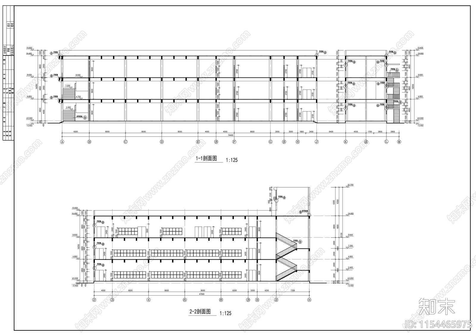 大学食堂建筑cad施工图下载【ID:1154465975】