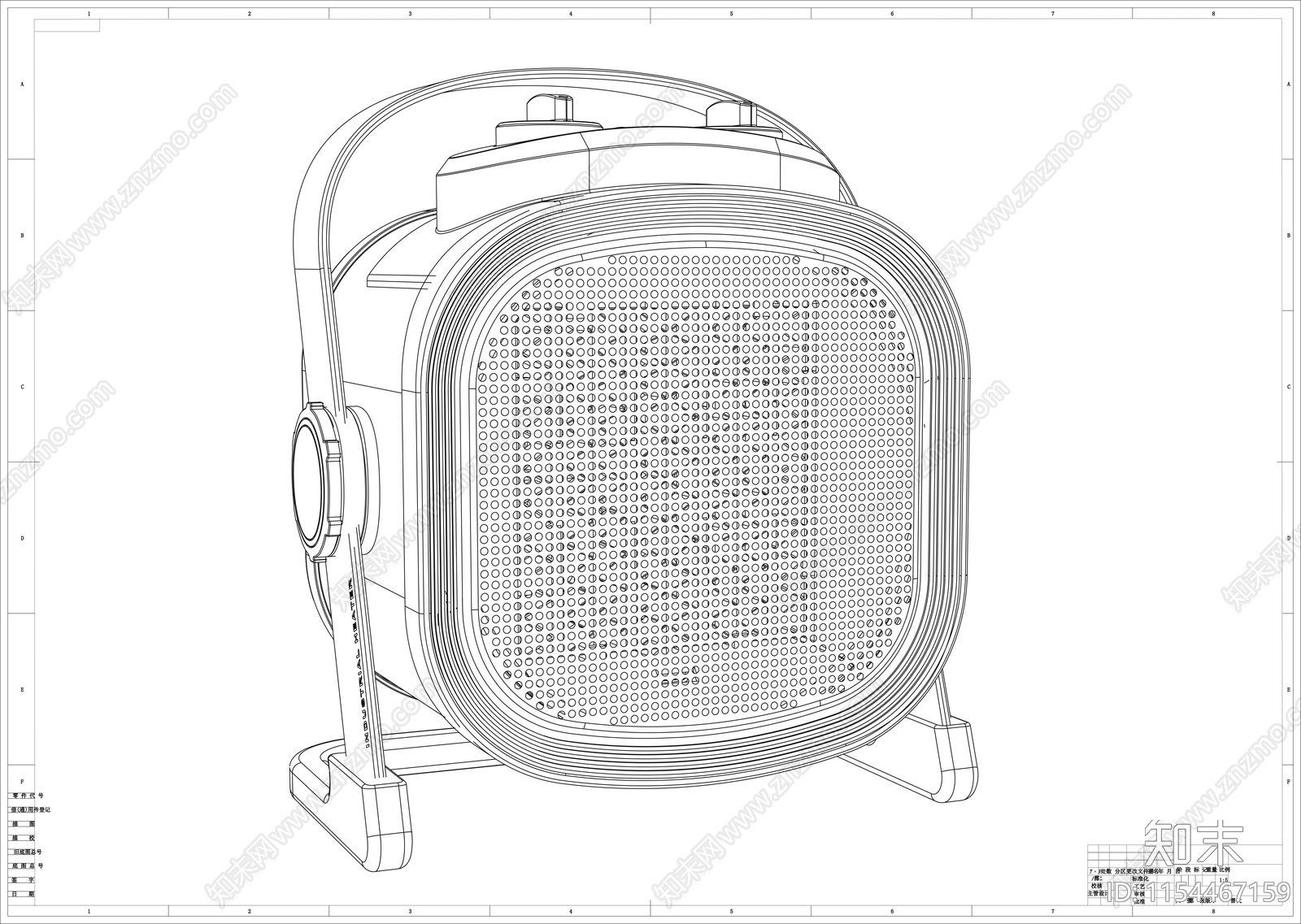 工业取暖器线稿图设计cad施工图下载【ID:1154467159】
