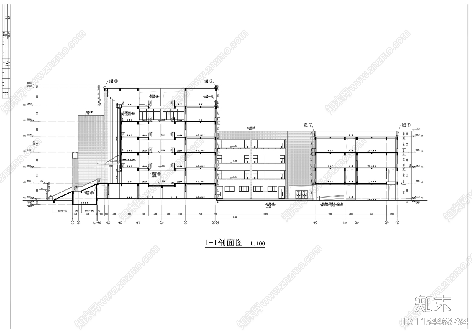 市级职业技工学cad施工图下载【ID:1154468794】