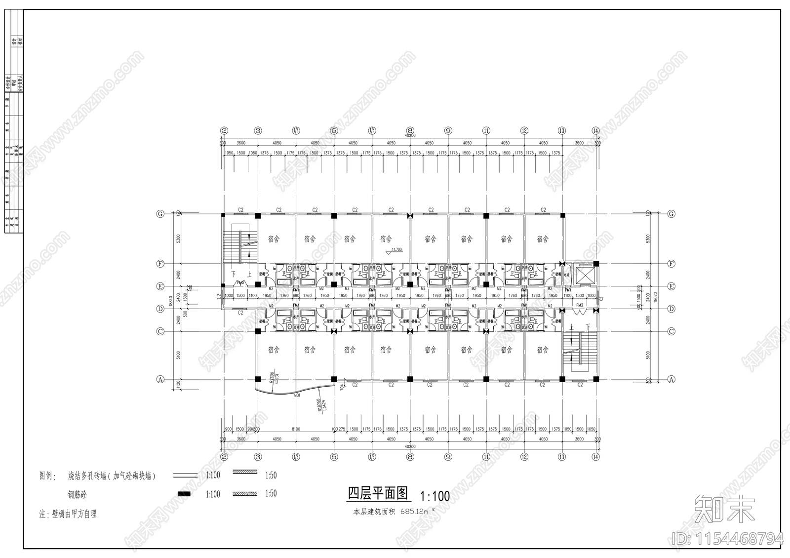 市级职业技工学cad施工图下载【ID:1154468794】