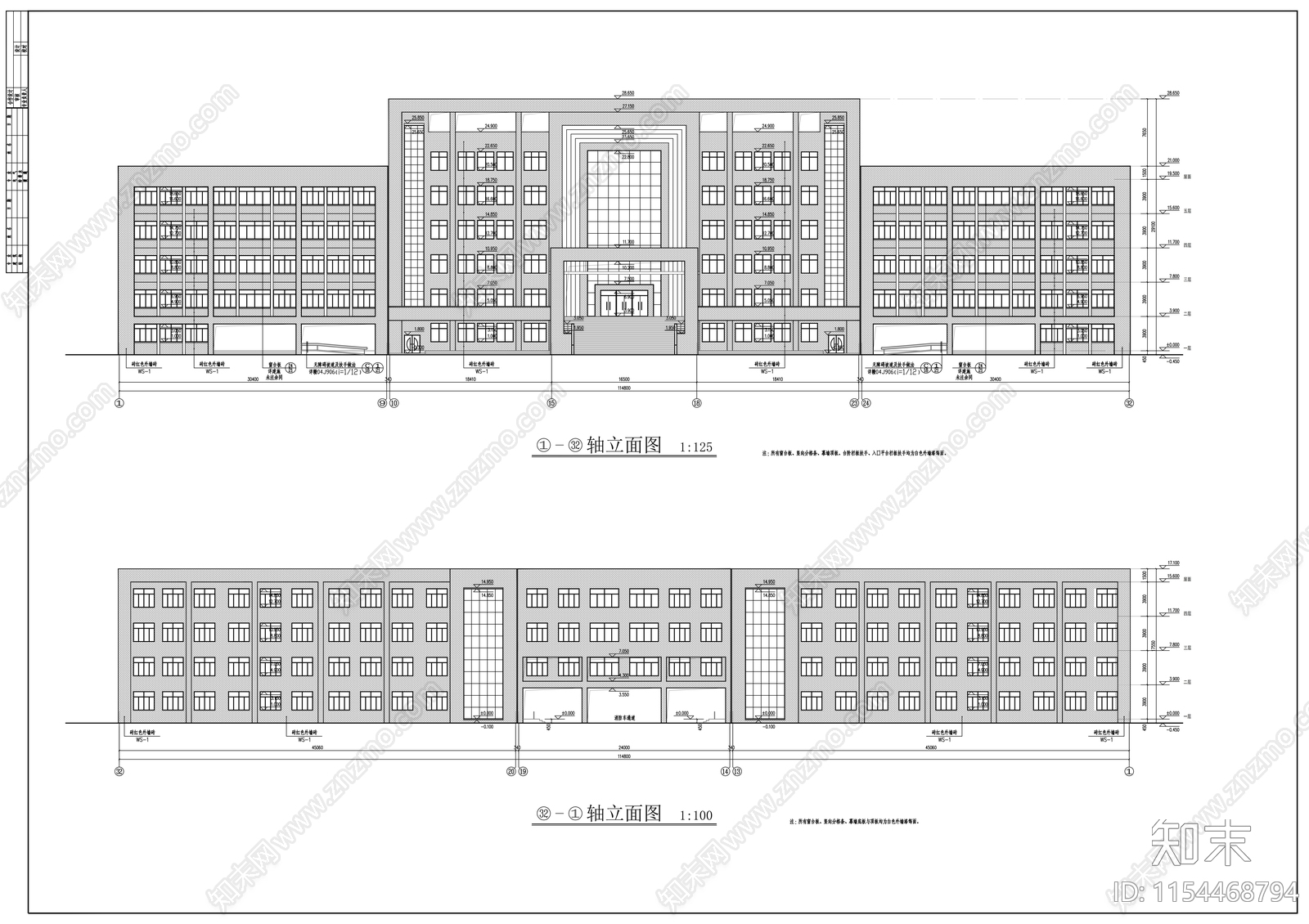 市级职业技工学cad施工图下载【ID:1154468794】