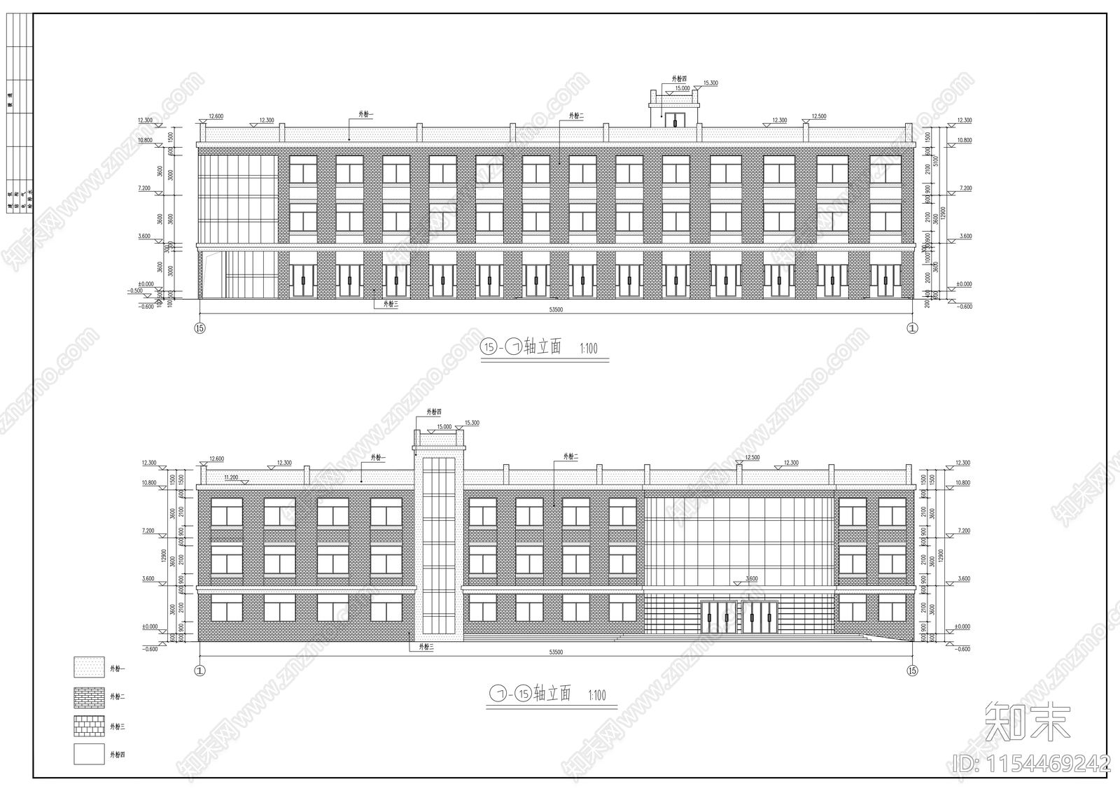 学院三层活动中心建筑扩初图cad施工图下载【ID:1154469242】