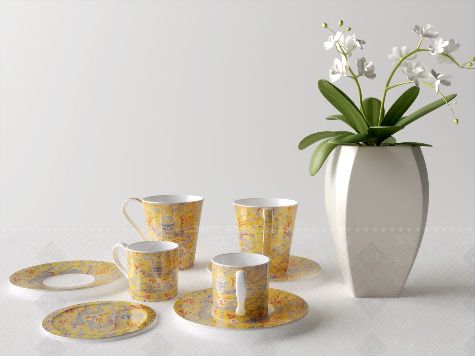 新中式茶具组合3D模型下载【ID:1154469263】