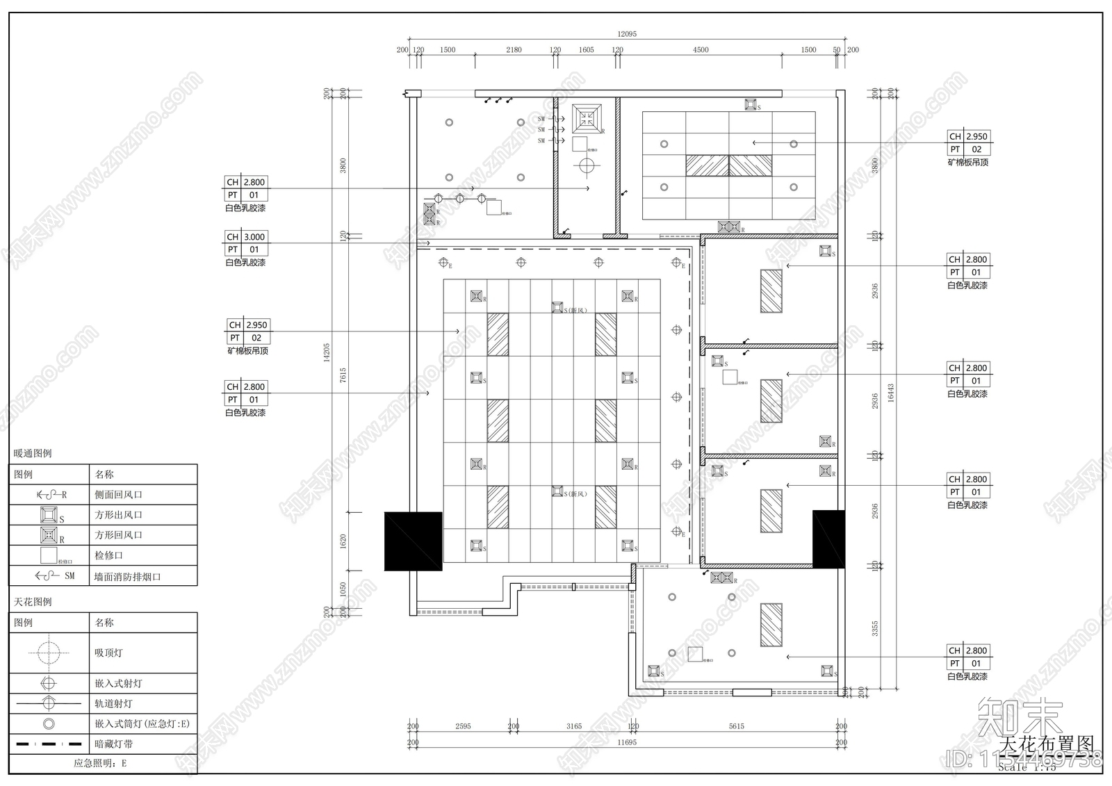 现代办公室cad施工图下载【ID:1154469738】