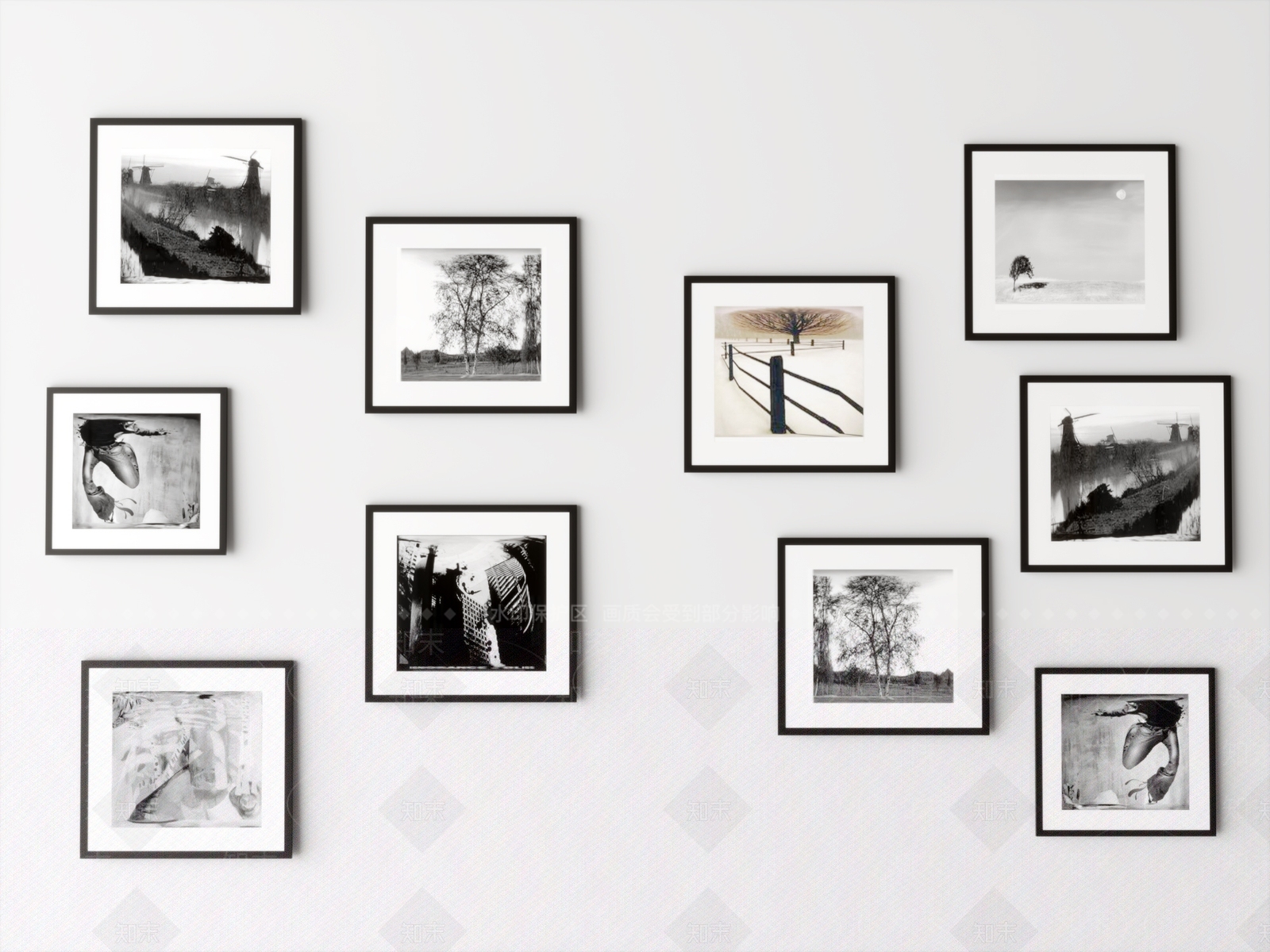 现代相框照片墙3D模型下载【ID:1154473381】