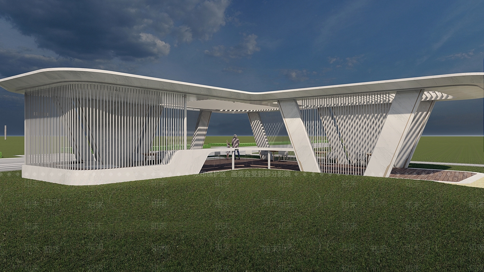 现代风格廊架SU模型下载【ID:1154474735】