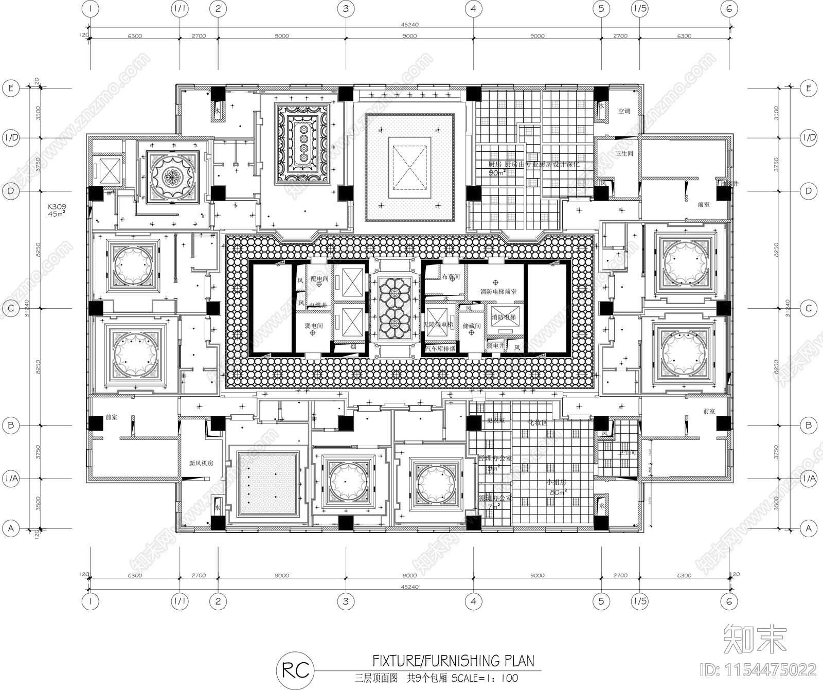 德清君湖国际KTV会所cad施工图下载【ID:1154475022】
