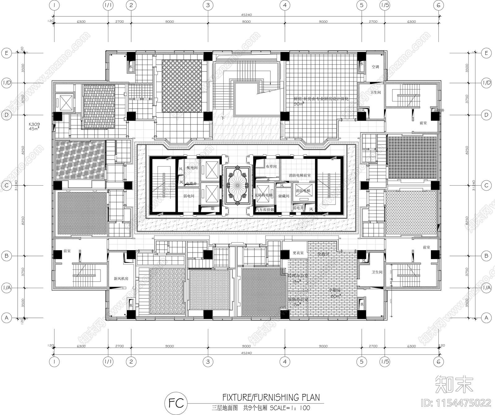 德清君湖国际KTV会所cad施工图下载【ID:1154475022】