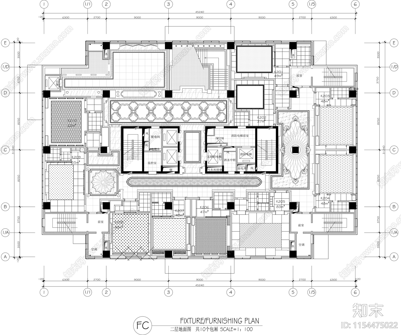 德清君湖国际KTV会所cad施工图下载【ID:1154475022】