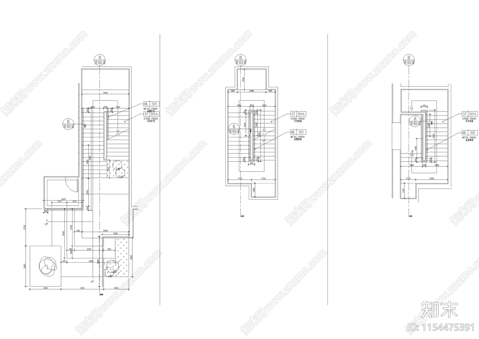 酒店楼梯节点图施工图下载【ID:1154475391】