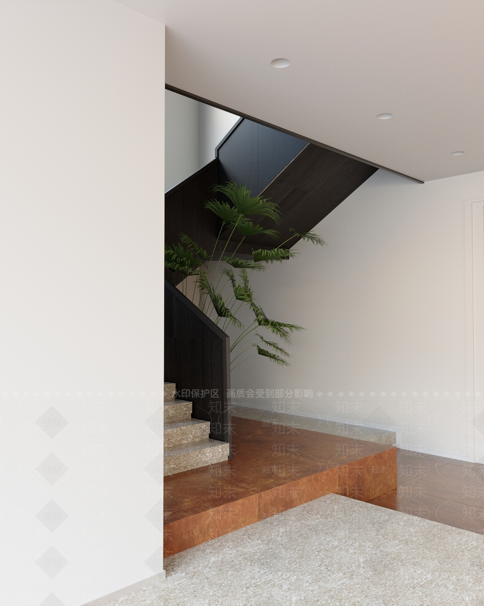 现代楼梯间3D模型下载【ID:1154478736】