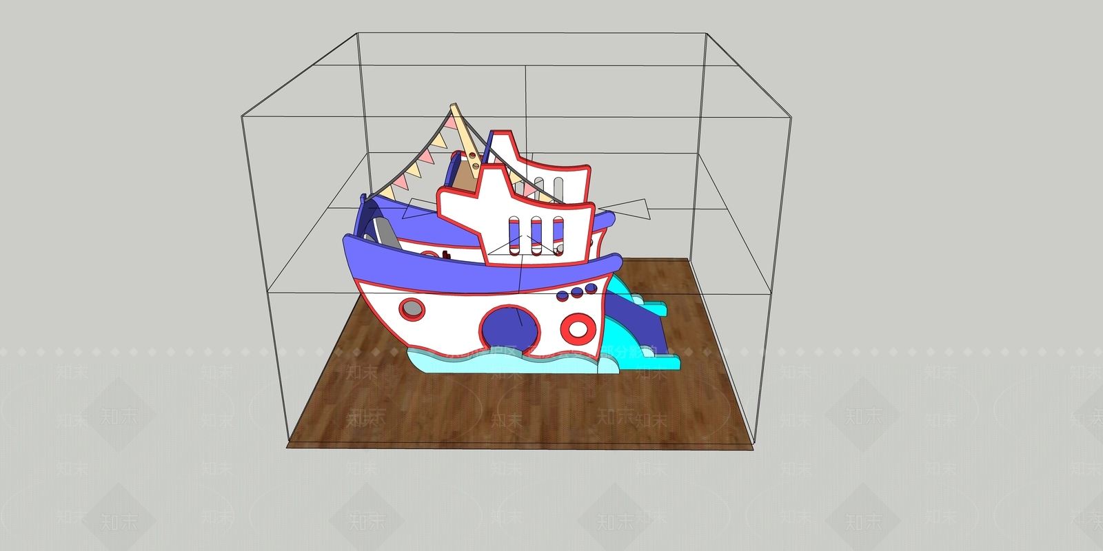 滑梯SU模型下载【ID:1154478864】