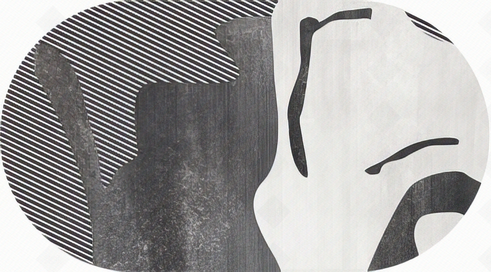 侘寂风椭圆形地毯贴图下载【ID:1154478765】