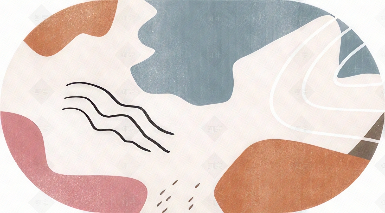 侘寂风椭圆形地毯贴图下载【ID:1154478818】