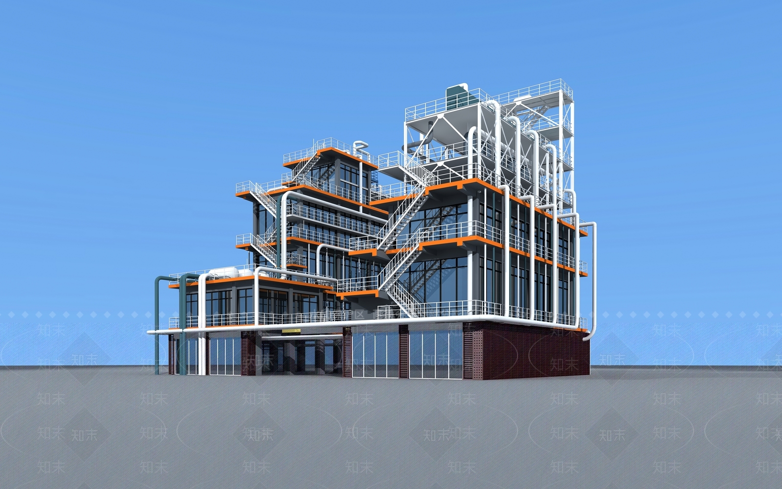 现代商业厂房3D模型下载【ID:1154480121】