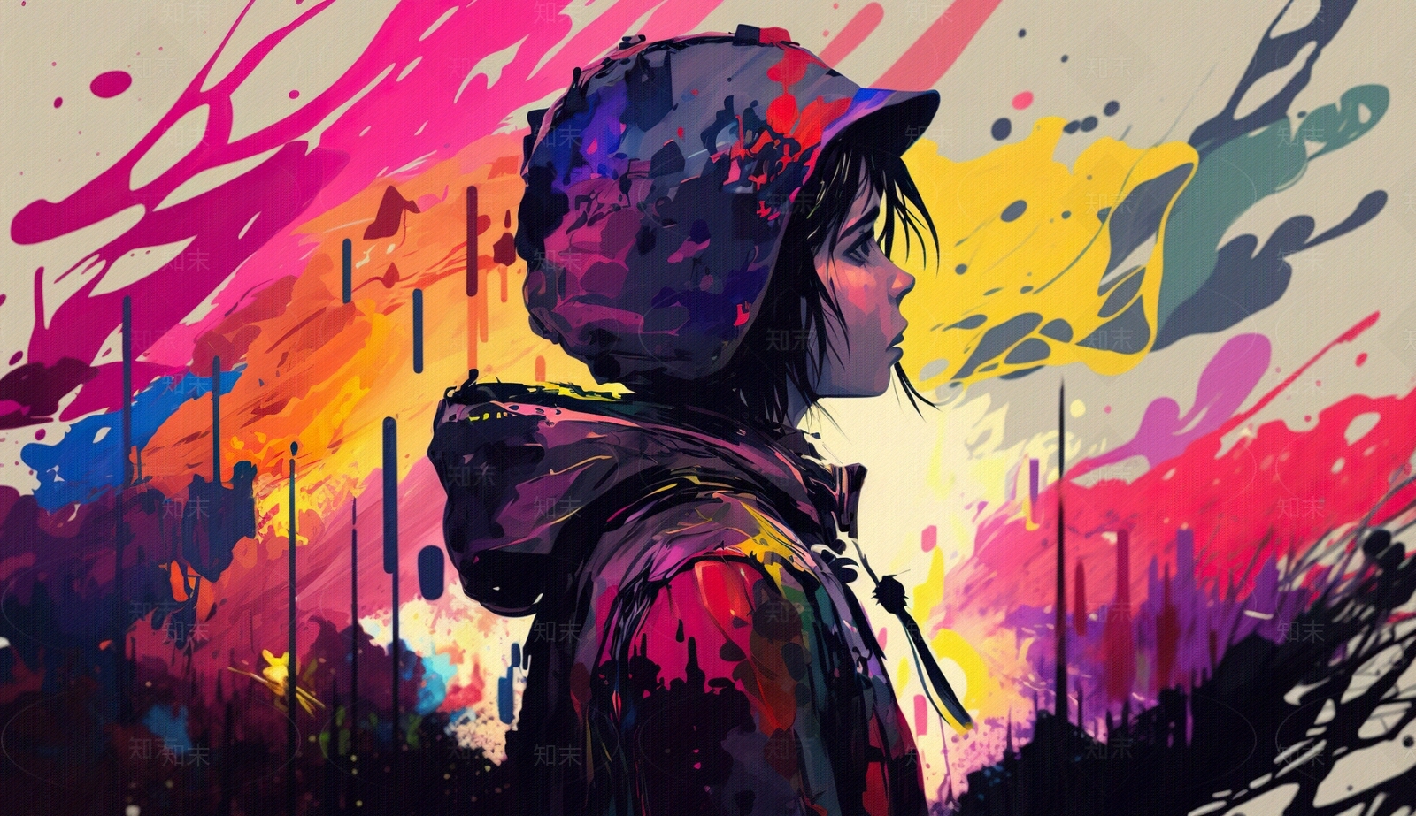 颜色肌理人物装饰画贴图下载【ID:1154480364】