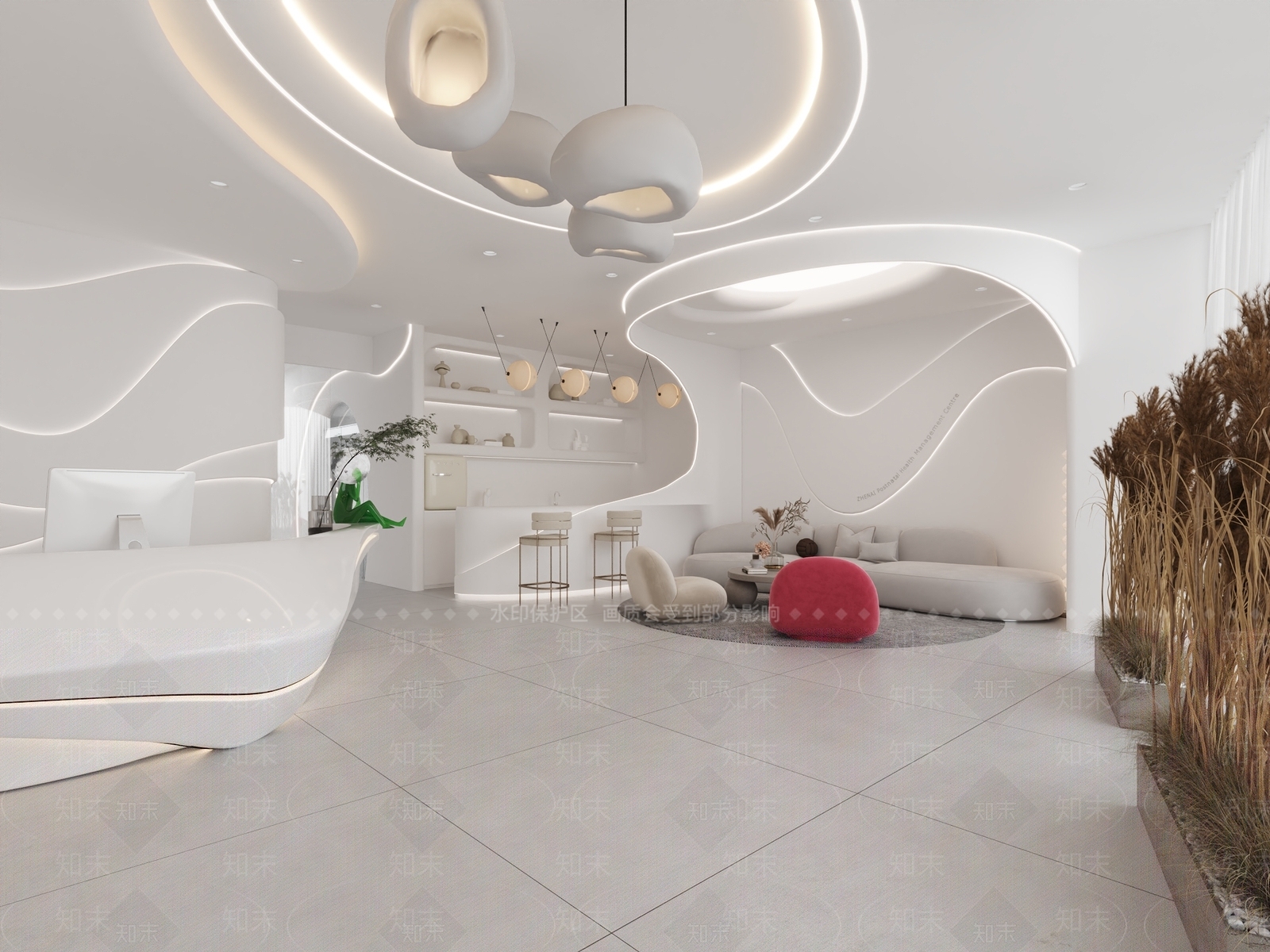 现代奶油美容院3D模型下载【ID:1154484133】