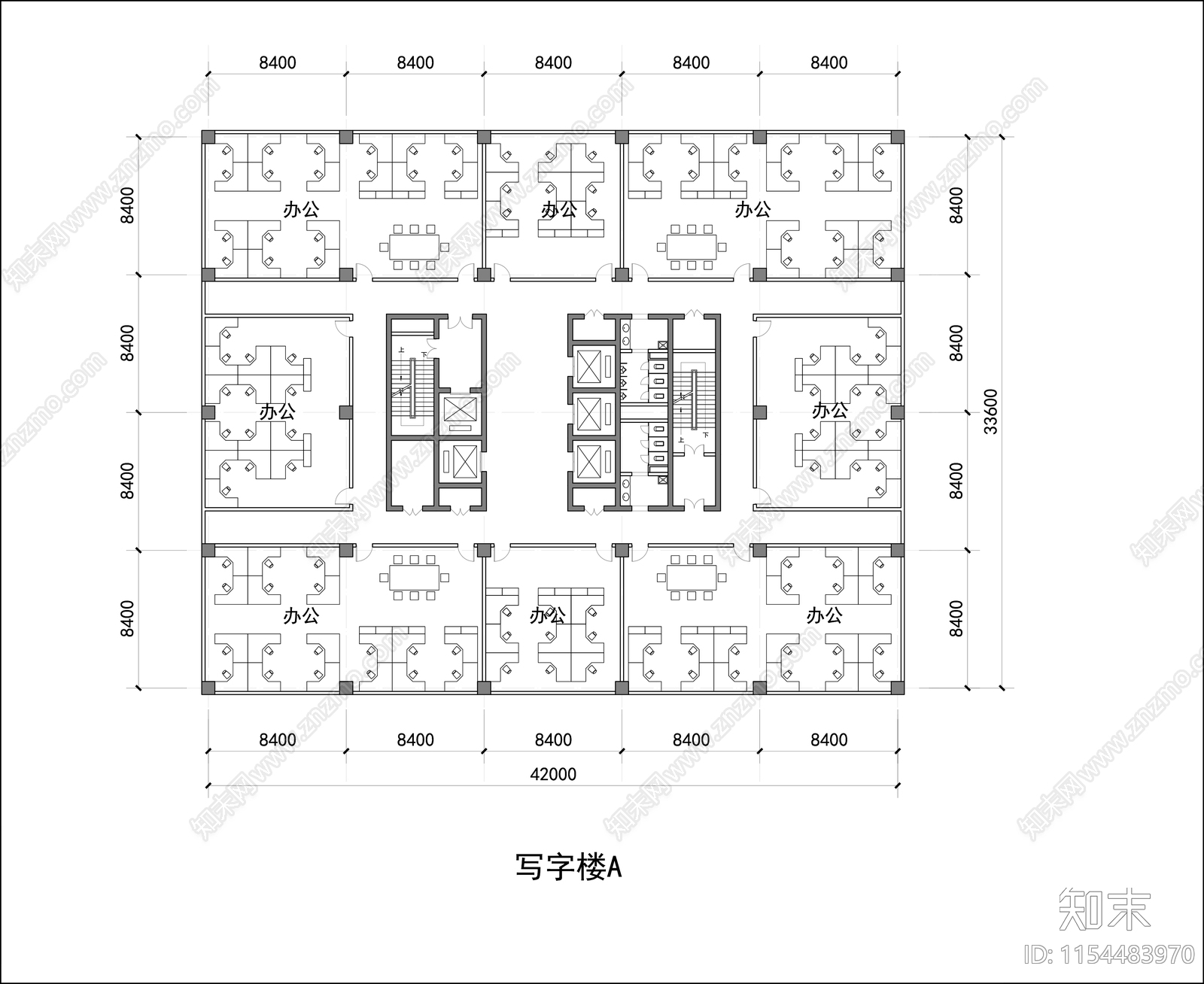 办公标层平面l施工图施工图下载【ID:1154483970】