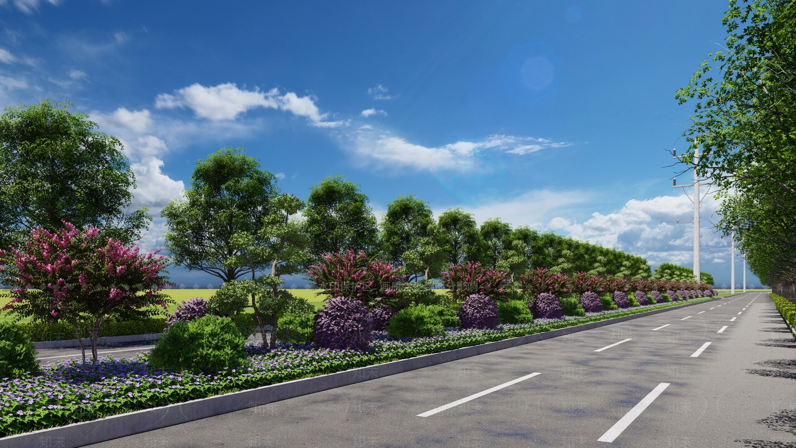现代道路SU模型下载【ID:1154485092】