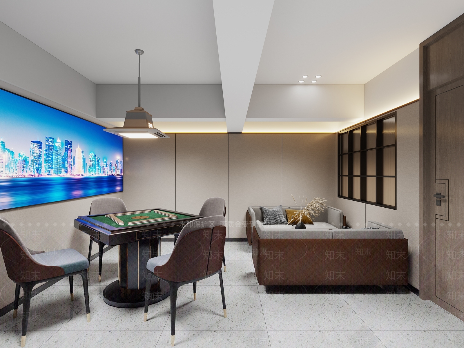 现代棋牌室3D模型下载【ID:1154486439】