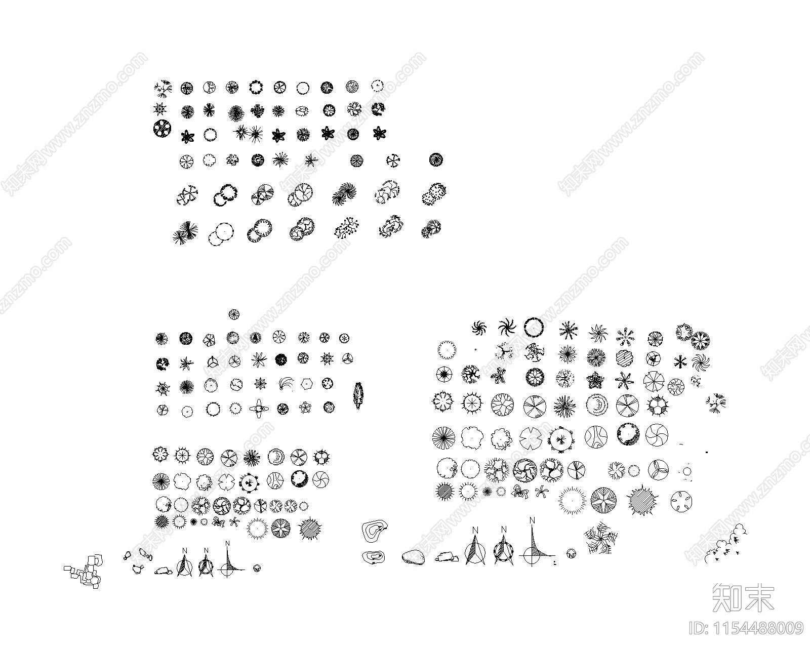 平面树景石素材施工图下载【ID:1154488009】