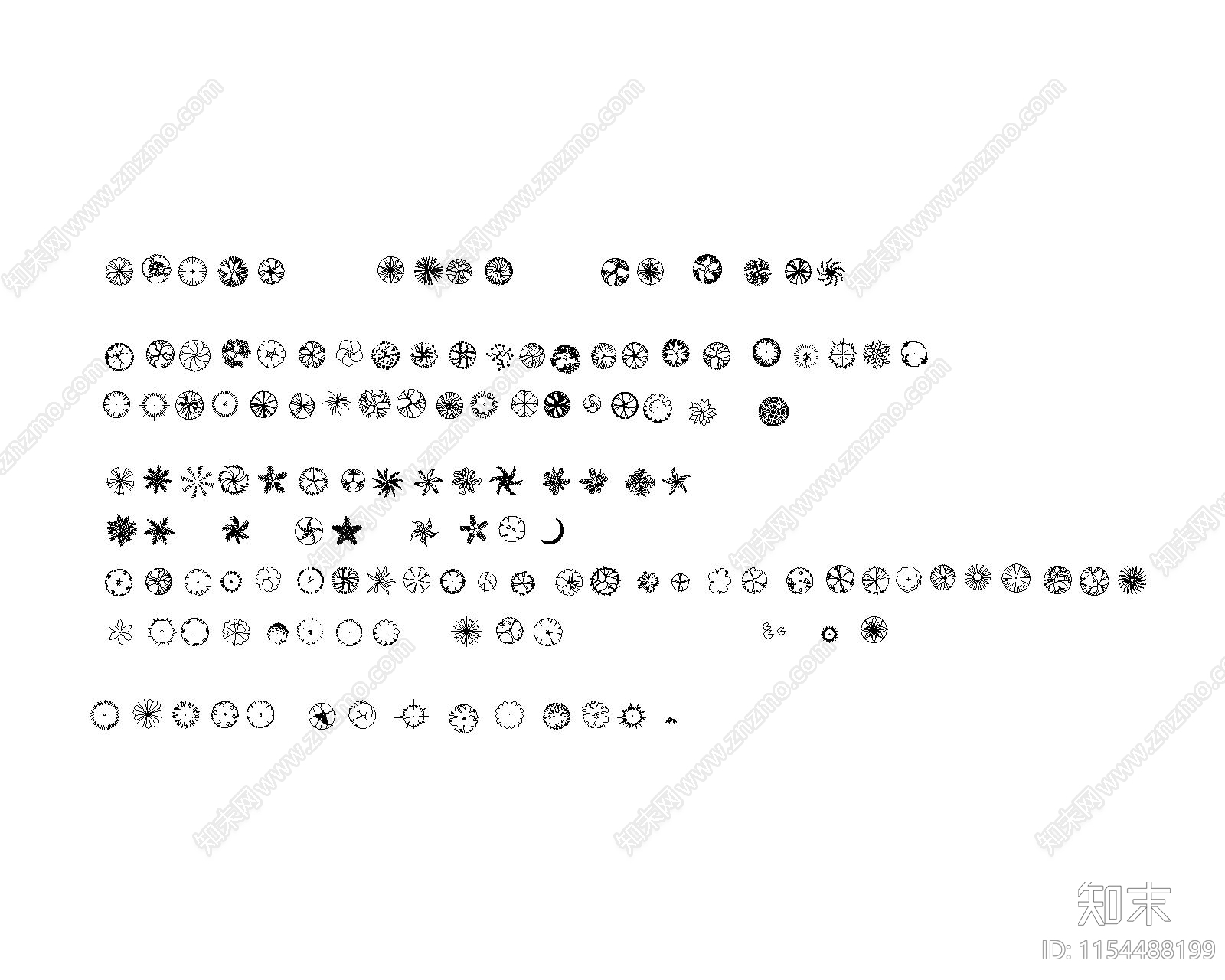 平面树素材施工图下载【ID:1154488199】