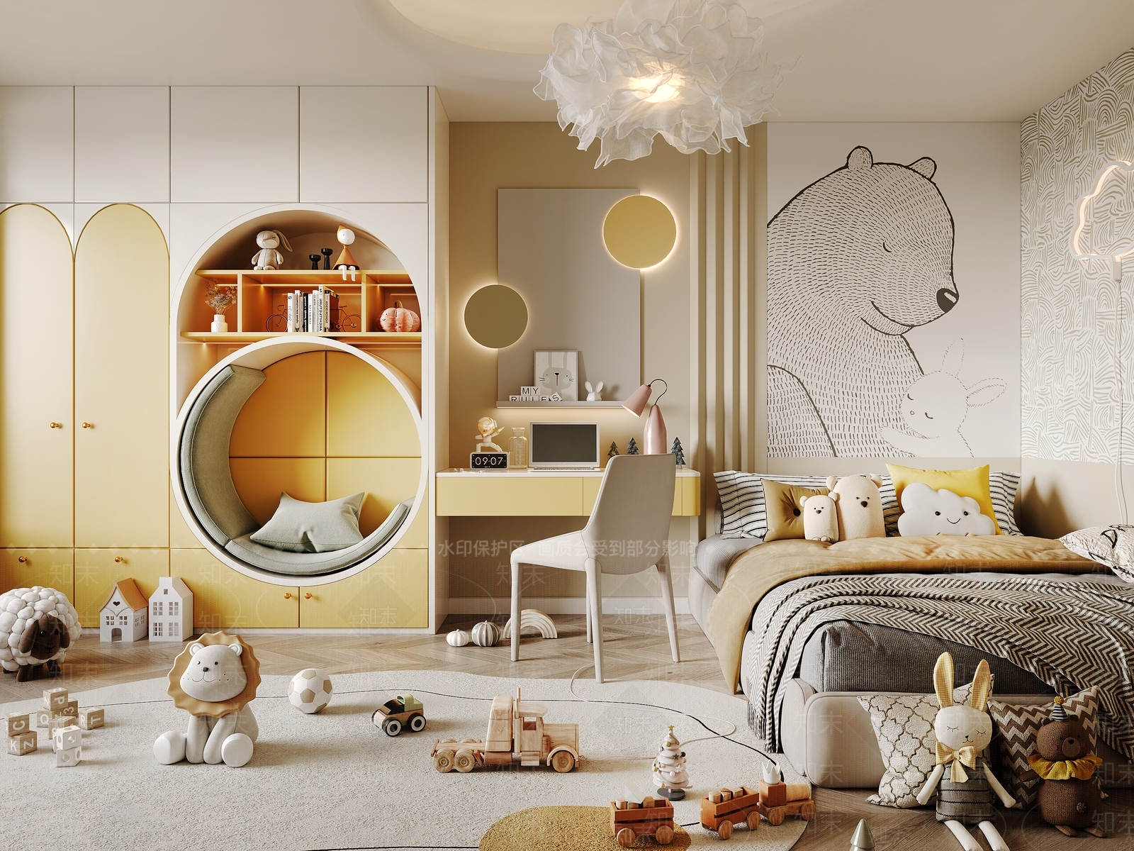 北欧通用儿童房3D模型下载【ID:1154490598】