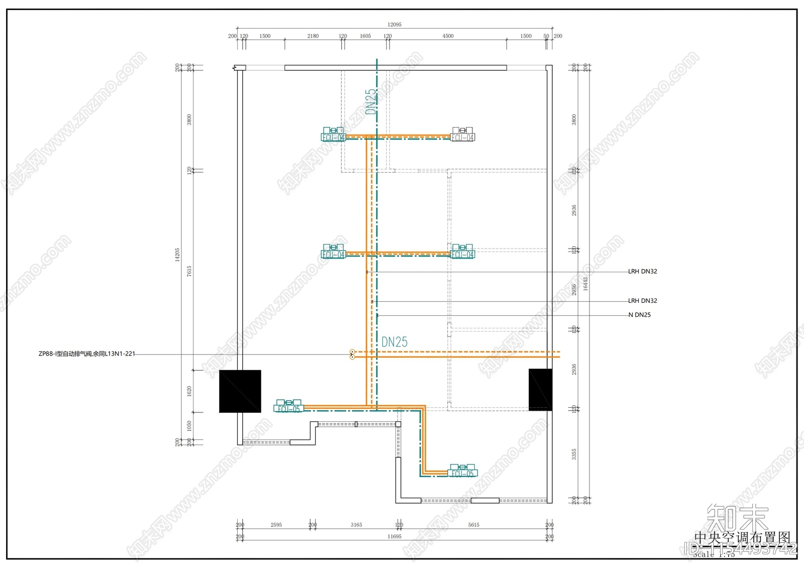 工装办公室中央空调暖通施工图下载【ID:1154493742】