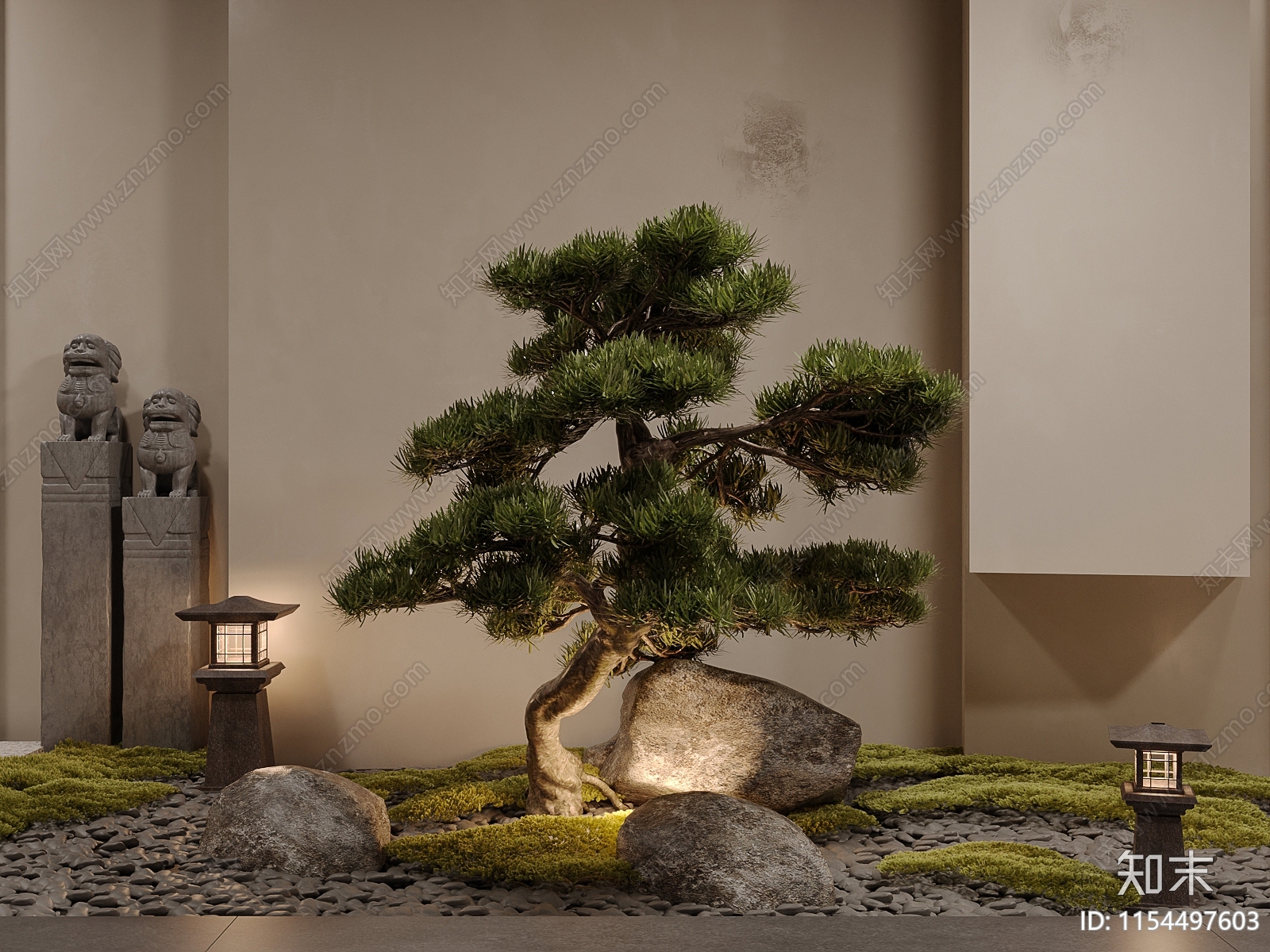 现代室内景观造景3D模型下载【ID:1154497603】