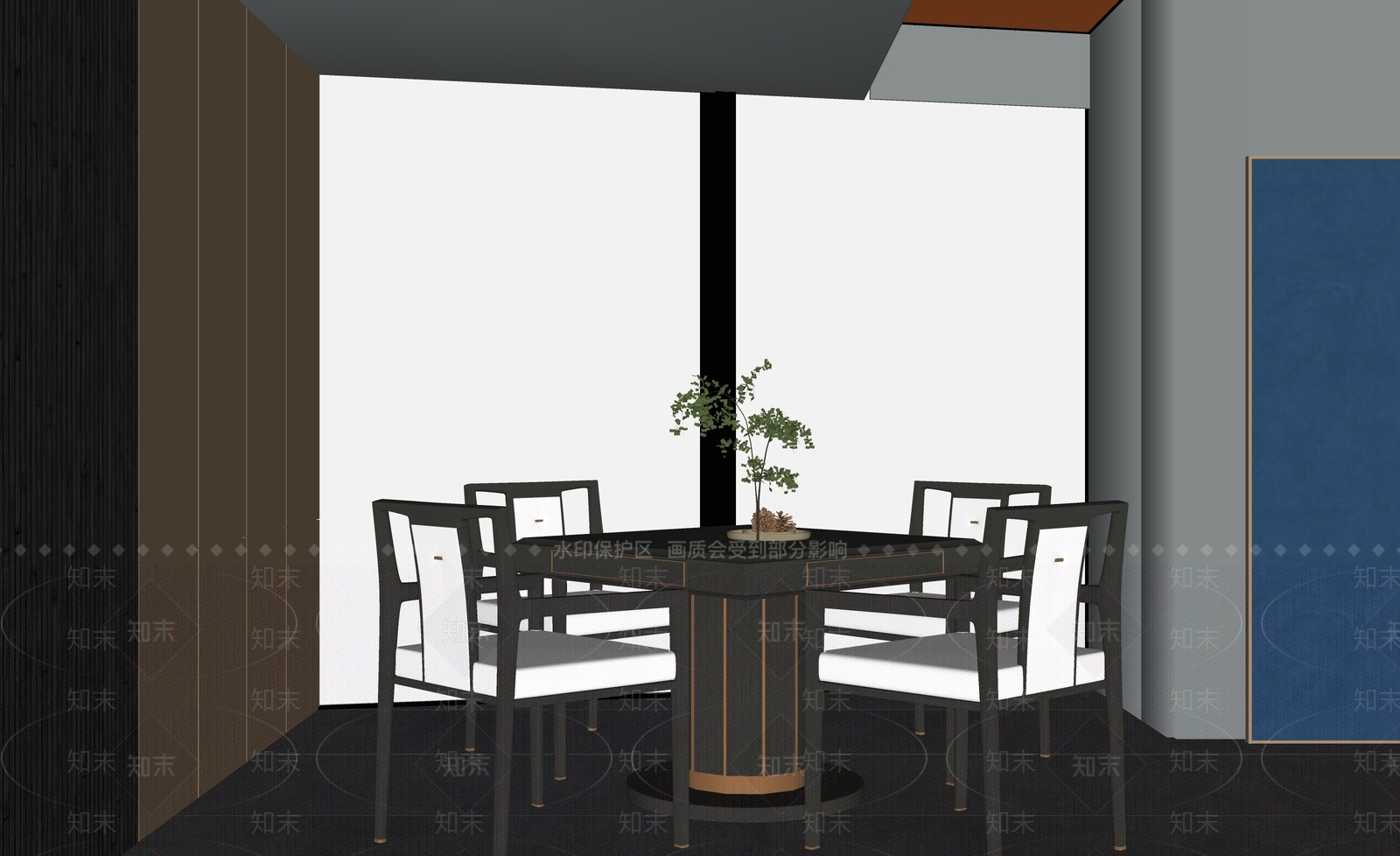 现代棋牌室SU模型下载【ID:1154498130】