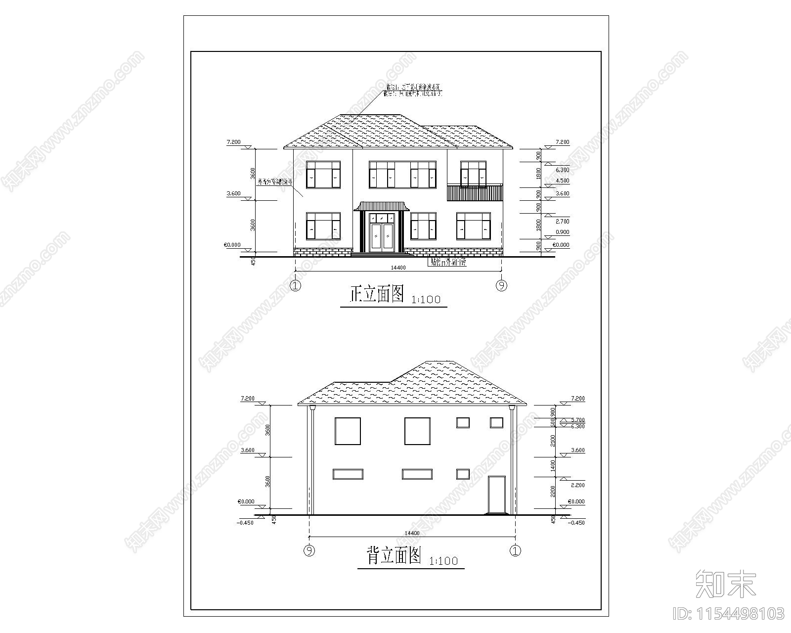 demo2建筑cad施工图下载【ID:1154498103】