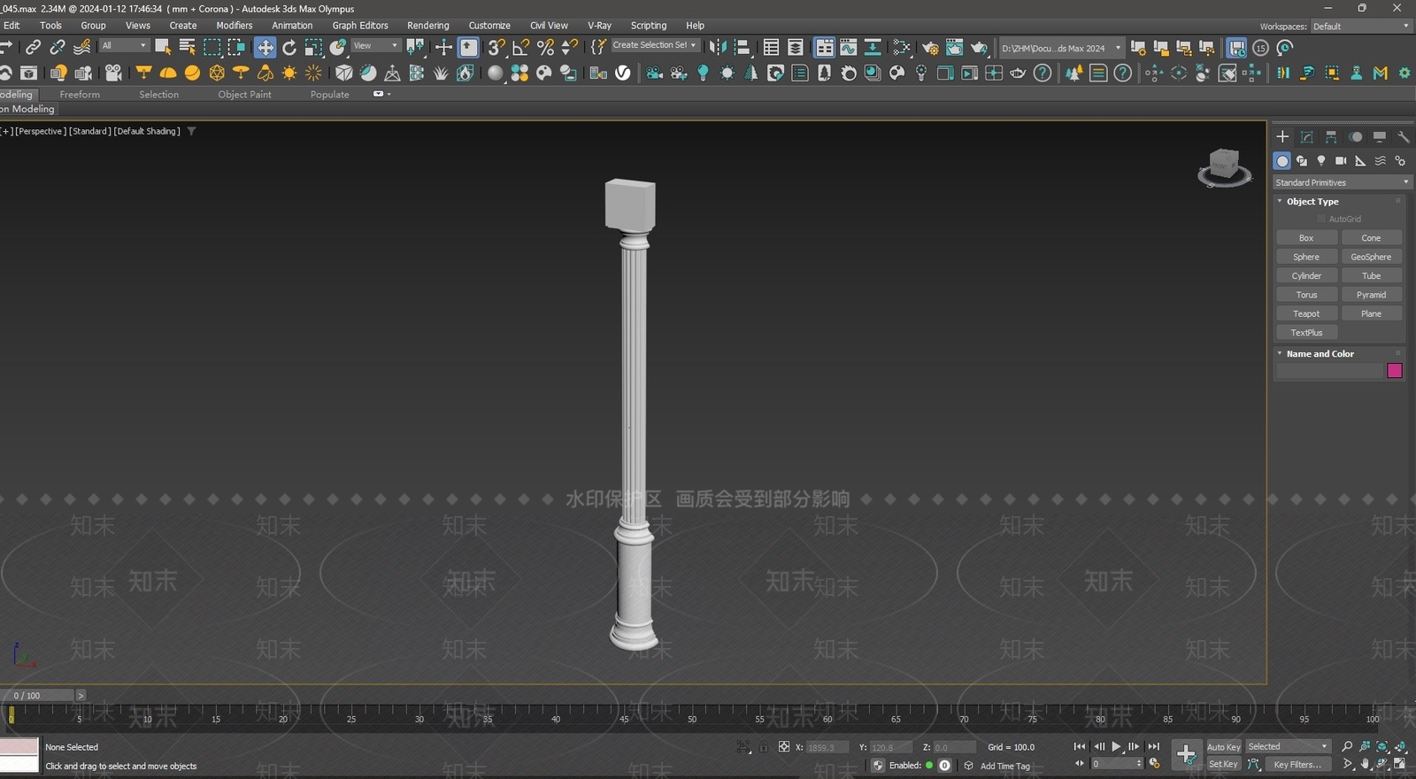欧式古典石膏柱3D模型下载【ID:1154498247】