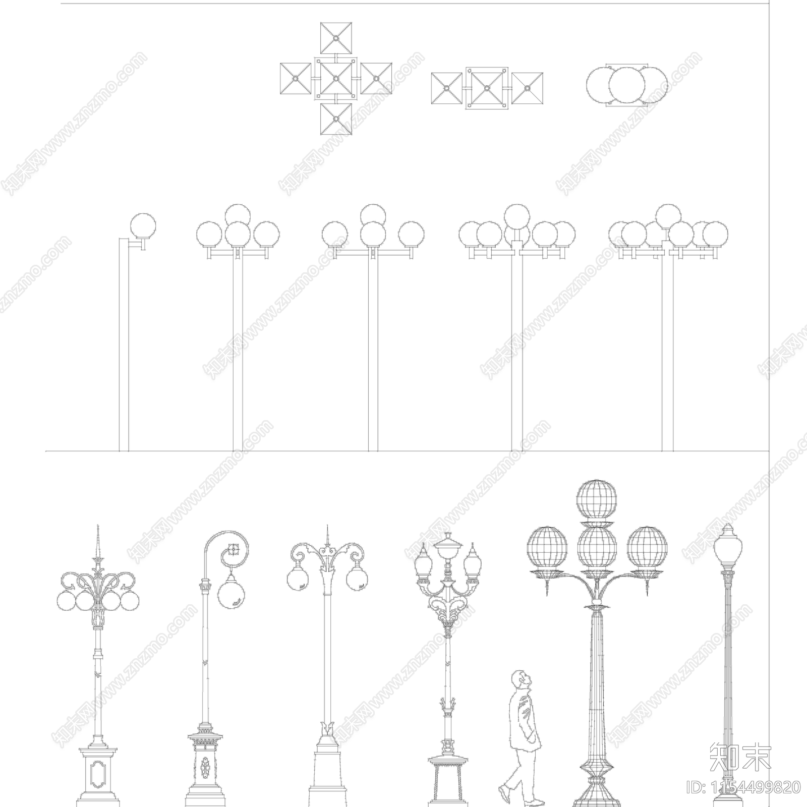户外路灯cad施工图下载【ID:1154499820】