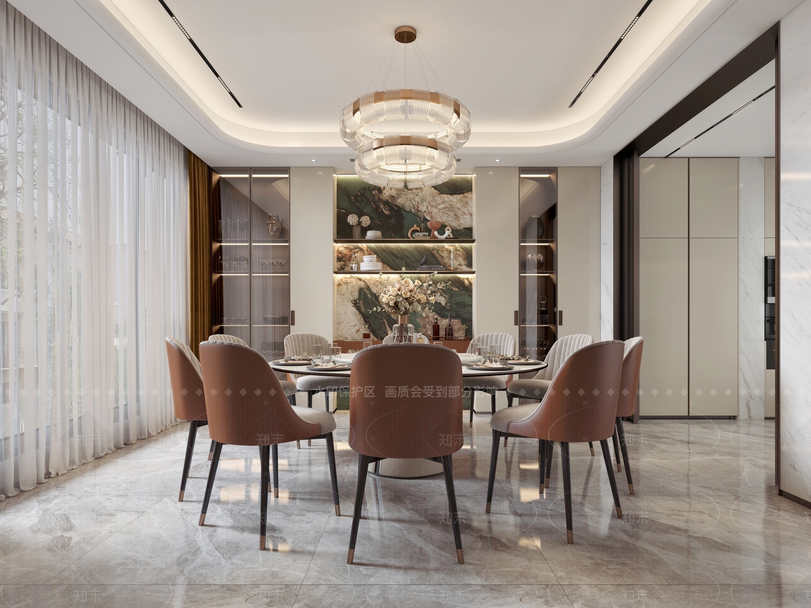 现代家居餐厅SU模型下载【ID:1216079295】