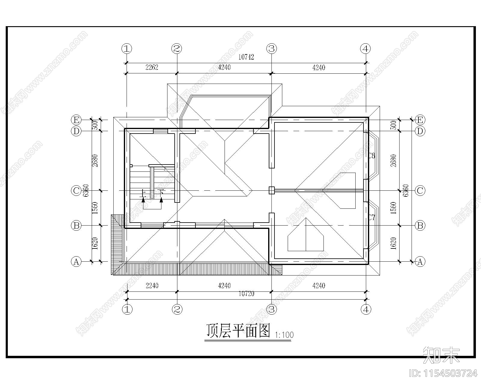 两层独栋别墅cad施工图下载【ID:1154503724】