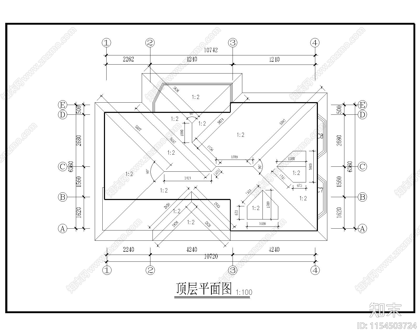 两层独栋别墅cad施工图下载【ID:1154503724】