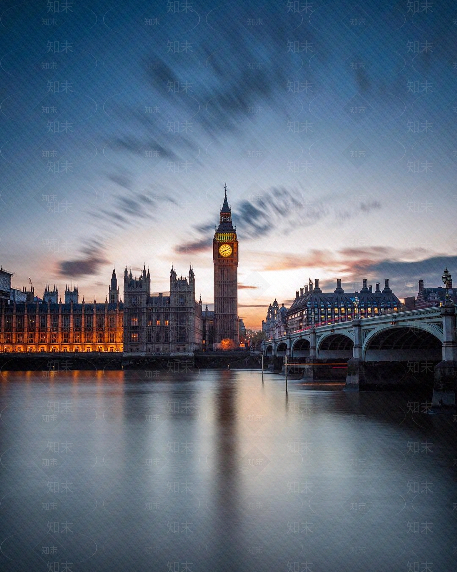 欧洲桥建筑风景夜晚外景贴图下载【ID:1154504679】