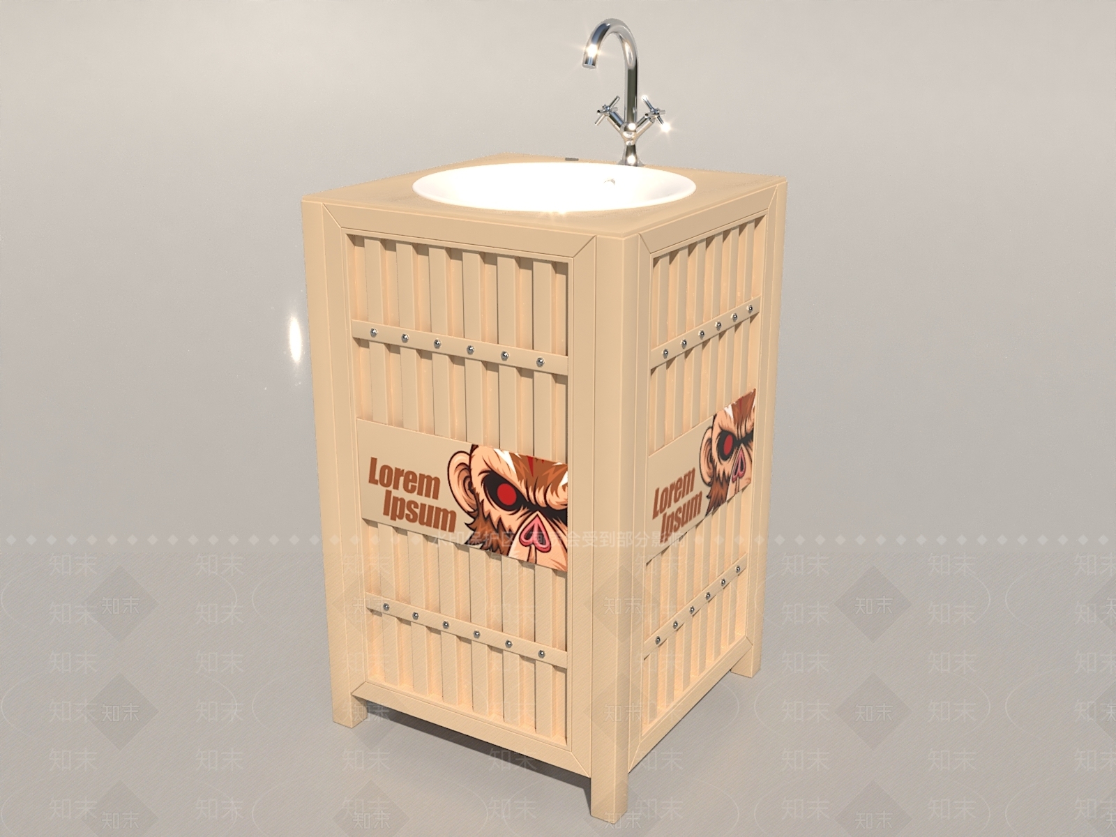 工业风洗手台3D模型下载【ID:1154508224】