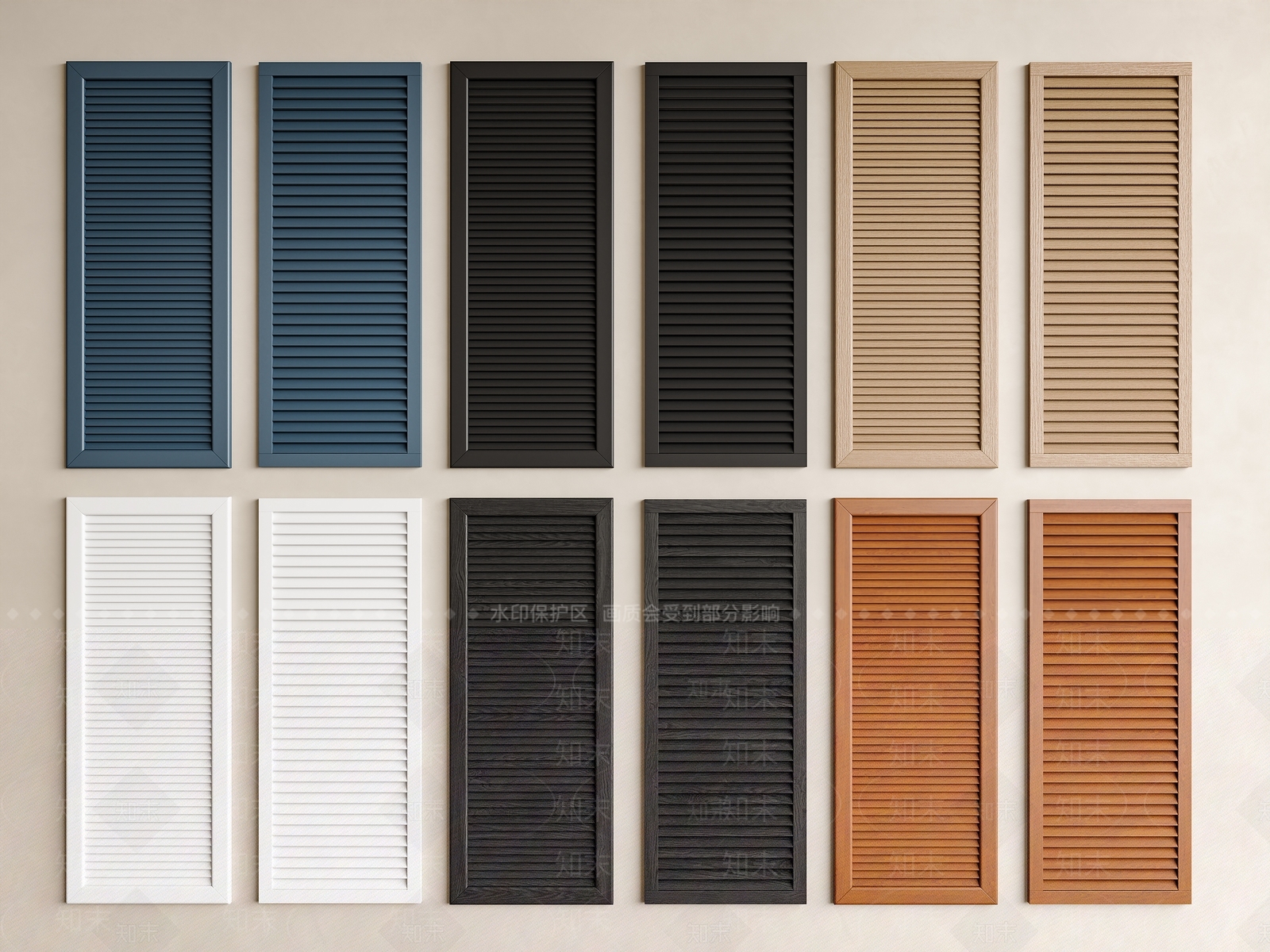 现代百叶柜门3D模型下载【ID:1154508881】