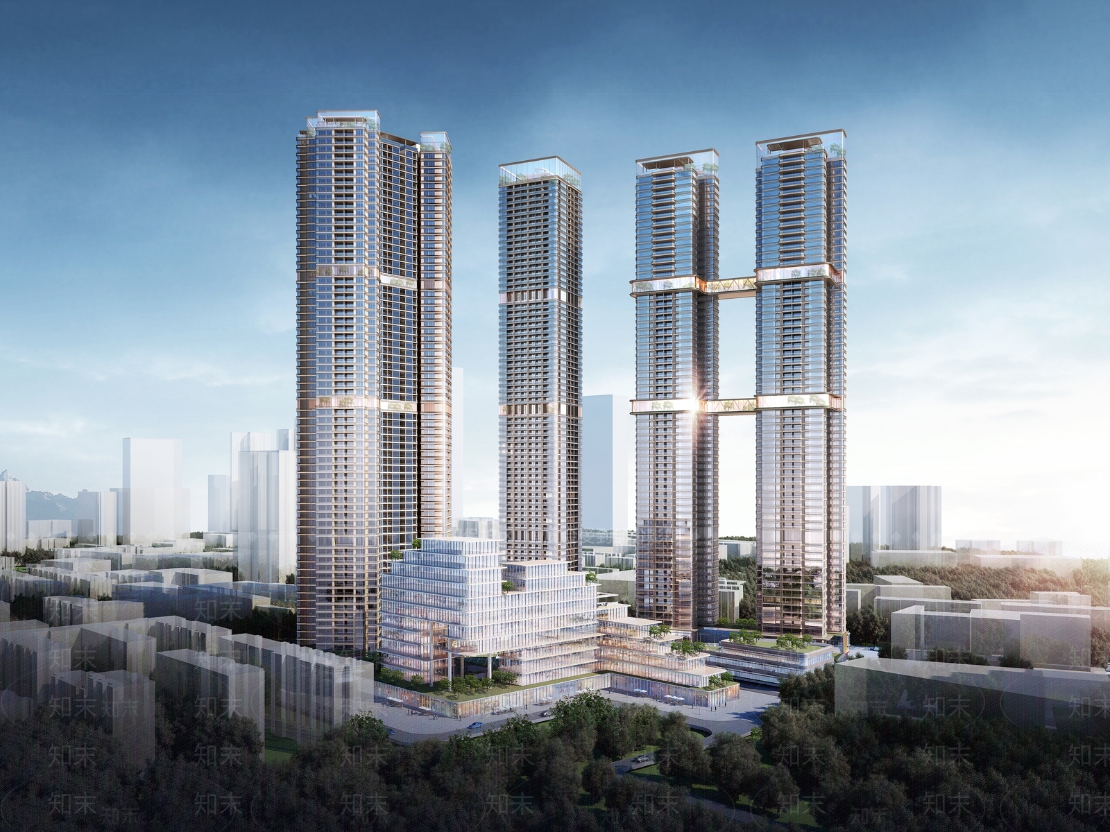 现代高层住宅SU模型下载【ID:1154509622】