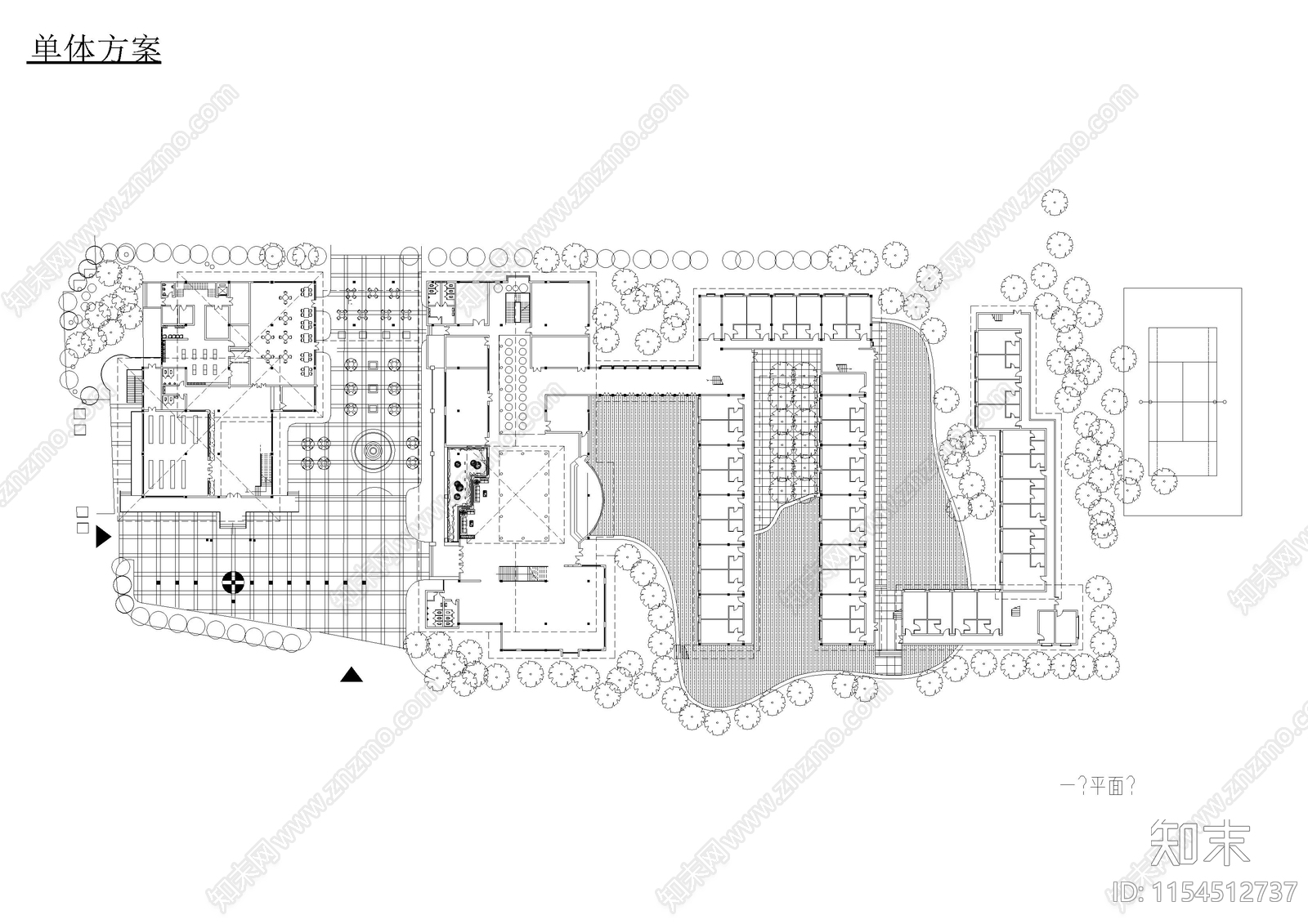 3层旅馆建筑单体方案设计图cad施工图下载【ID:1154512737】