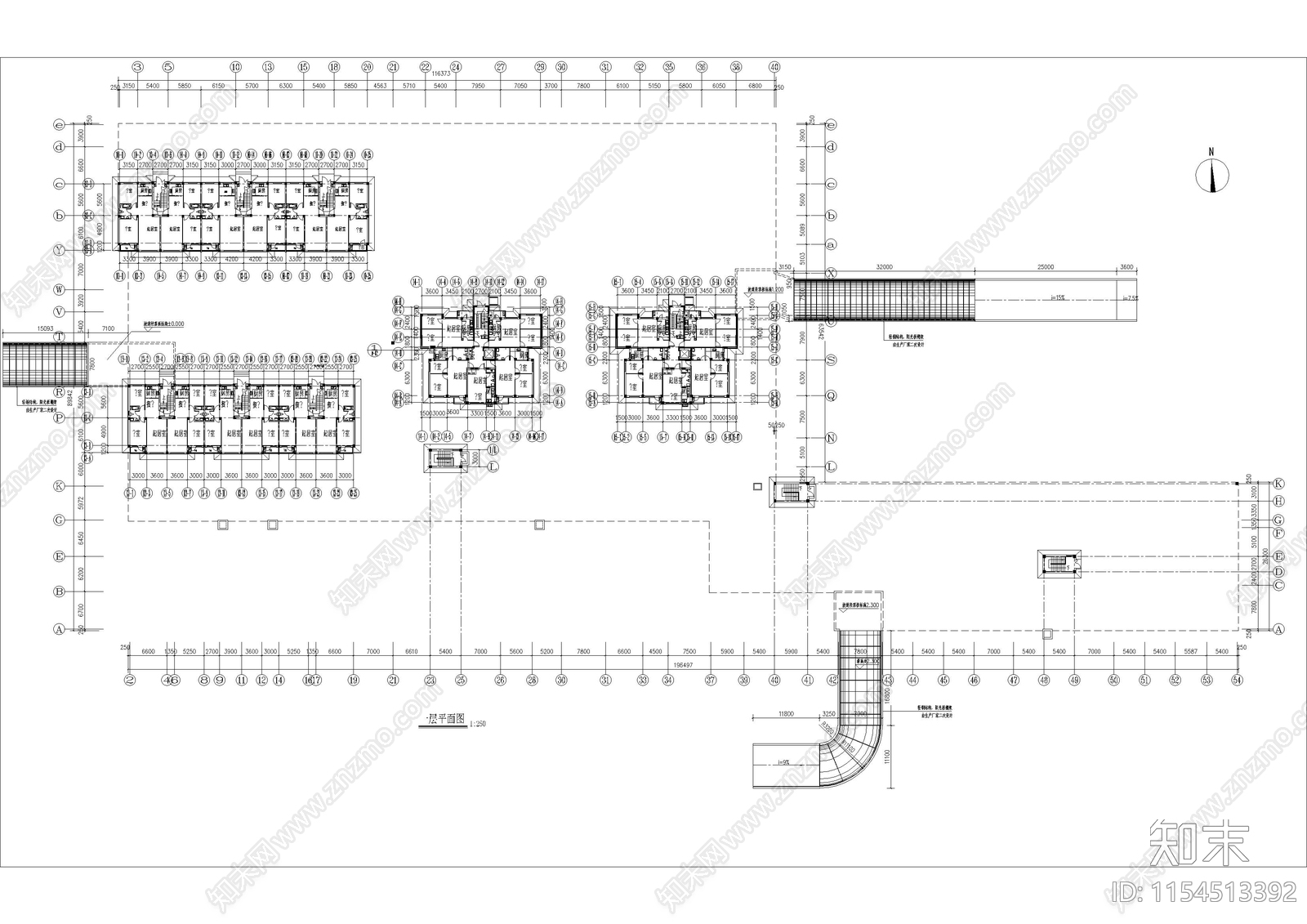 9945平米框架住宅式宾馆建筑施工图下载【ID:1154513392】