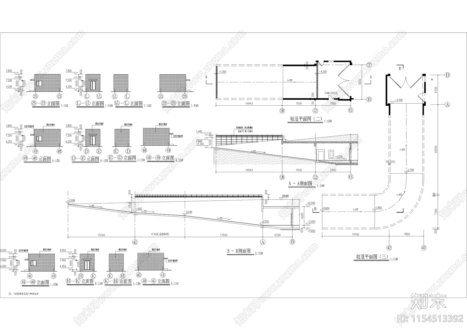 9945平米框架住宅式宾馆建筑施工图下载【ID:1154513392】