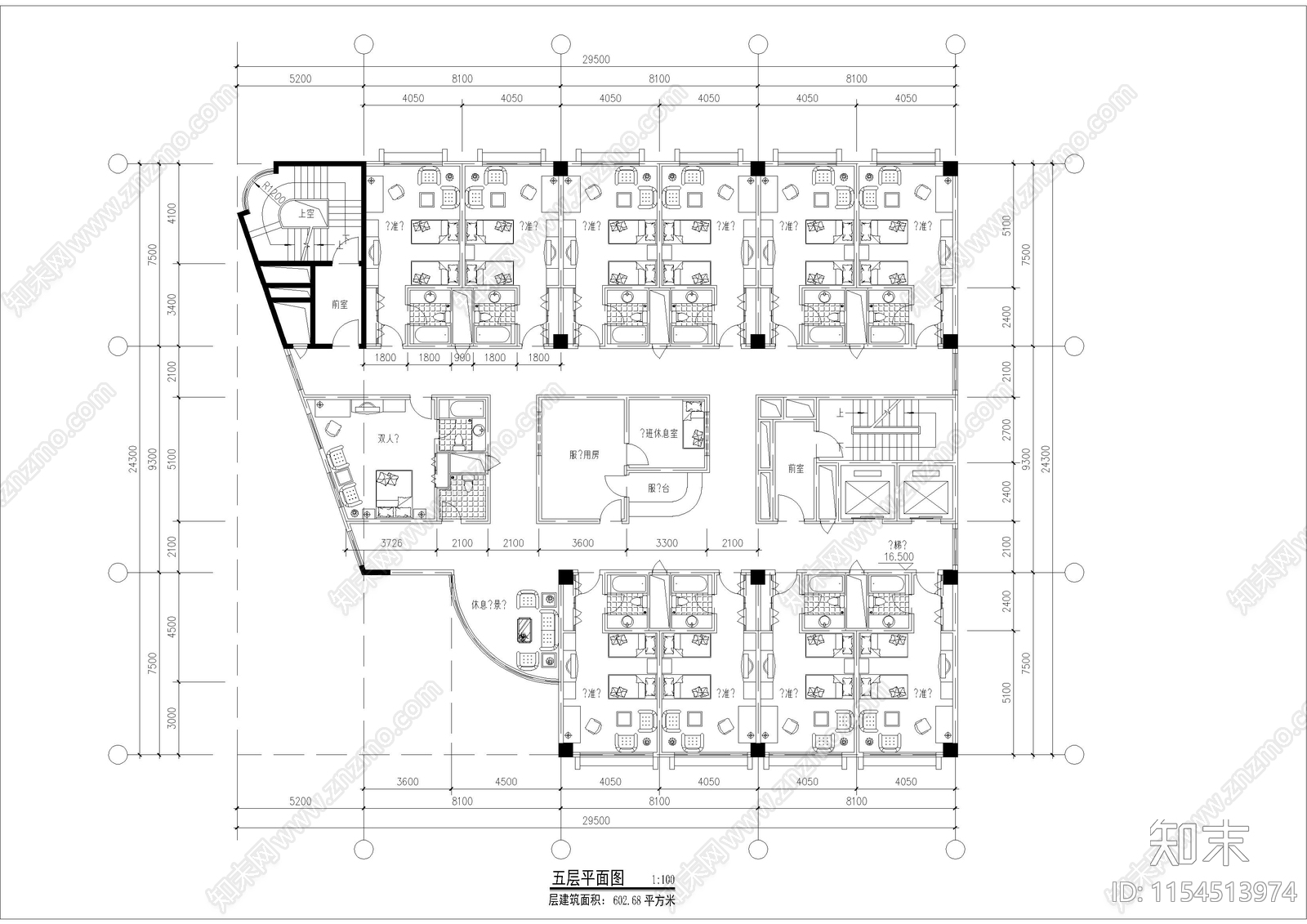 商场宾馆综合楼建筑cad施工图下载【ID:1154513974】