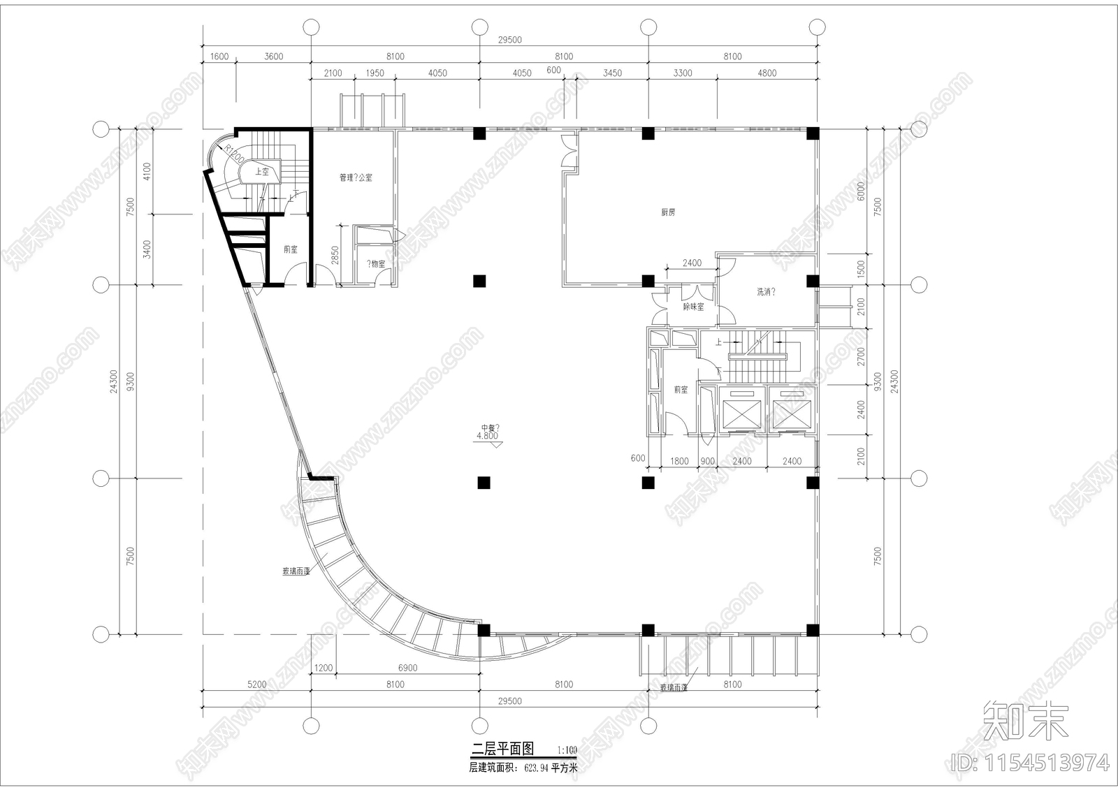 商场宾馆综合楼建筑cad施工图下载【ID:1154513974】