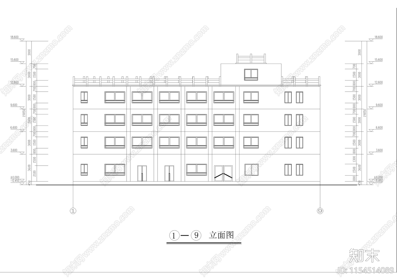 4层小型旅馆建筑施工图下载【ID:1154514089】