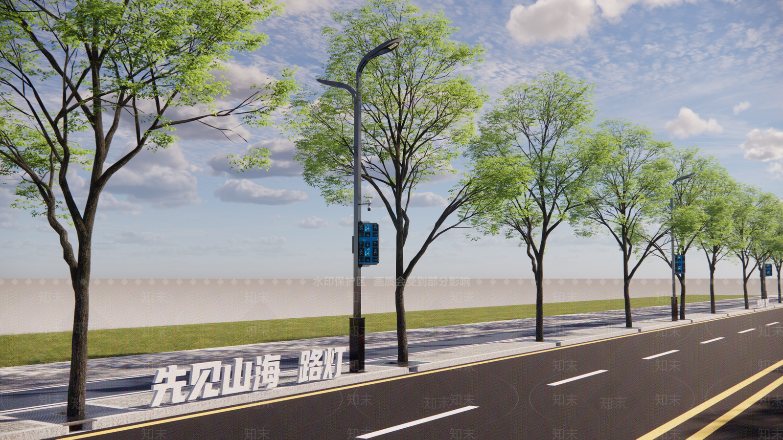 现代智能路灯SU模型下载【ID:1154515078】