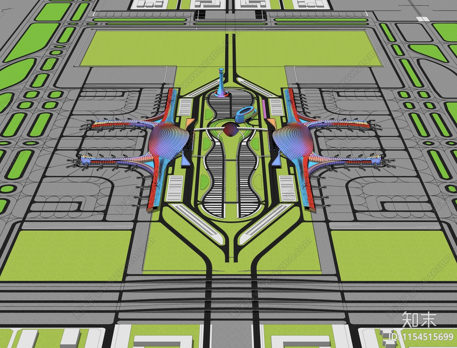 现代飞机场SU模型下载【ID:1154515699】